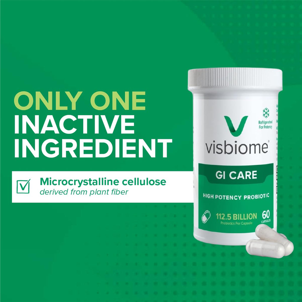 Visbiome® GI Care - High Potency Probiotic - 112.5 Billion CFU Live Probiotics, Original De Simone Formulation, Made in USA, 180 Capsules.